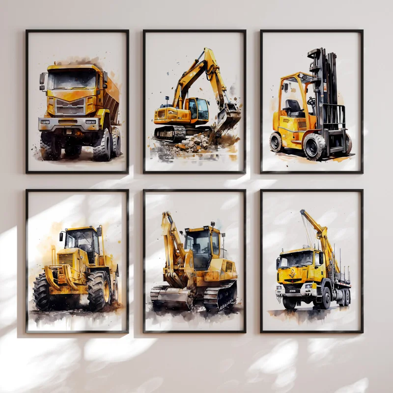 Heavy Equipment Background - Toile d'art mural pour véhicule de