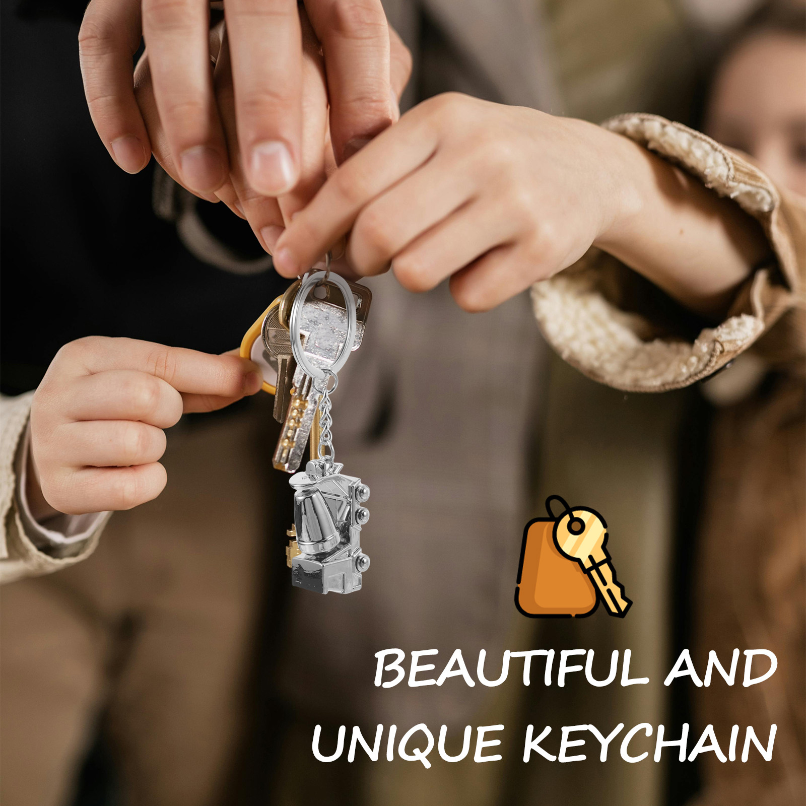 Heavy Equipment Keychain - Porte-clés en alliage en forme de