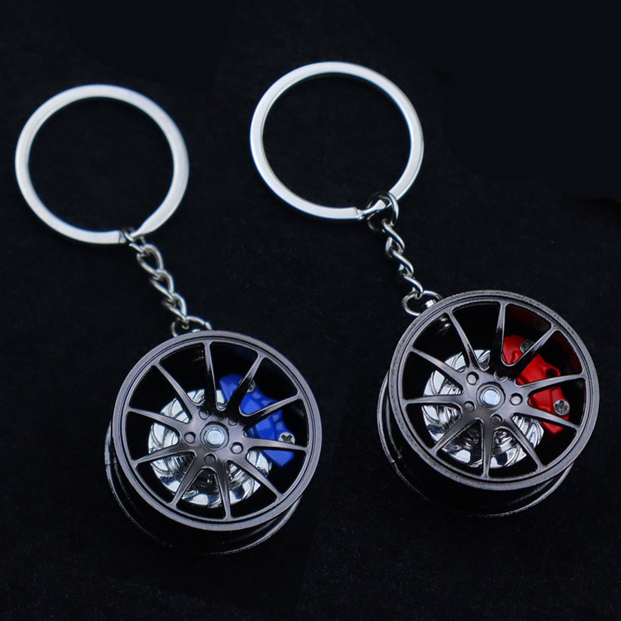 Heavy Equipment Keychain - Porte-clés moyeu de roue en métal,