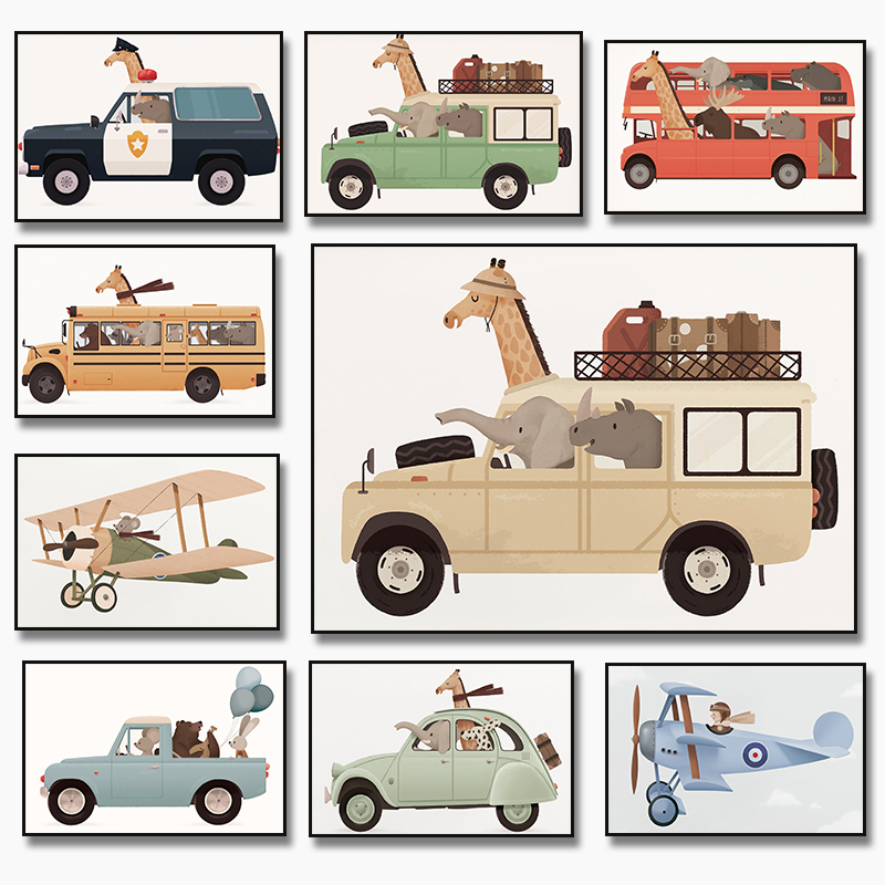 Toile d'art mural girafe, élép - Heavy Equipment Background avis et prix