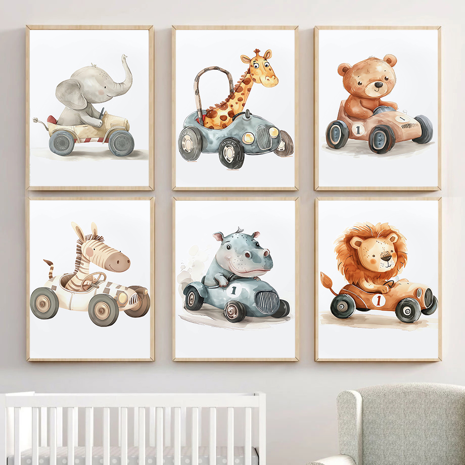 Aquarelle éléphant girafe Lion - Heavy Equipment Background avis et prix