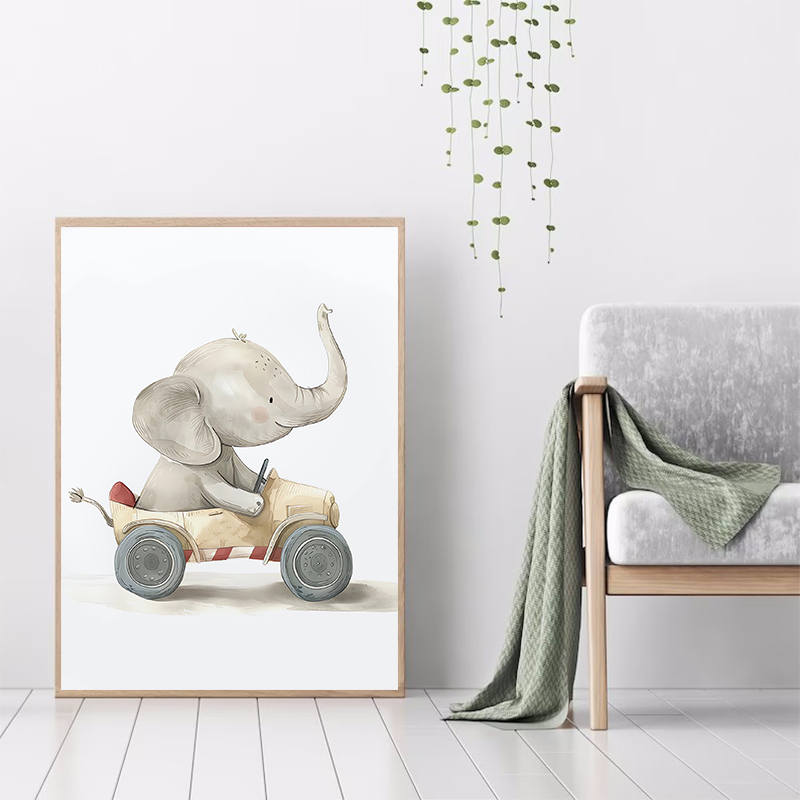Aquarelle éléphant girafe Lion - Heavy Equipment Background avis et prix