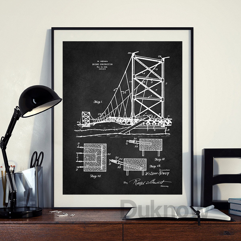 Affiches de brevet de pont, Ar - Heavy Equipment Background avis et prix