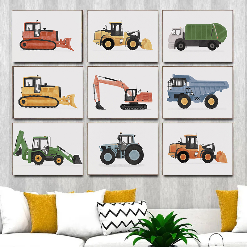Affiche de voiture de dessin a - Heavy Equipment Background avis et prix