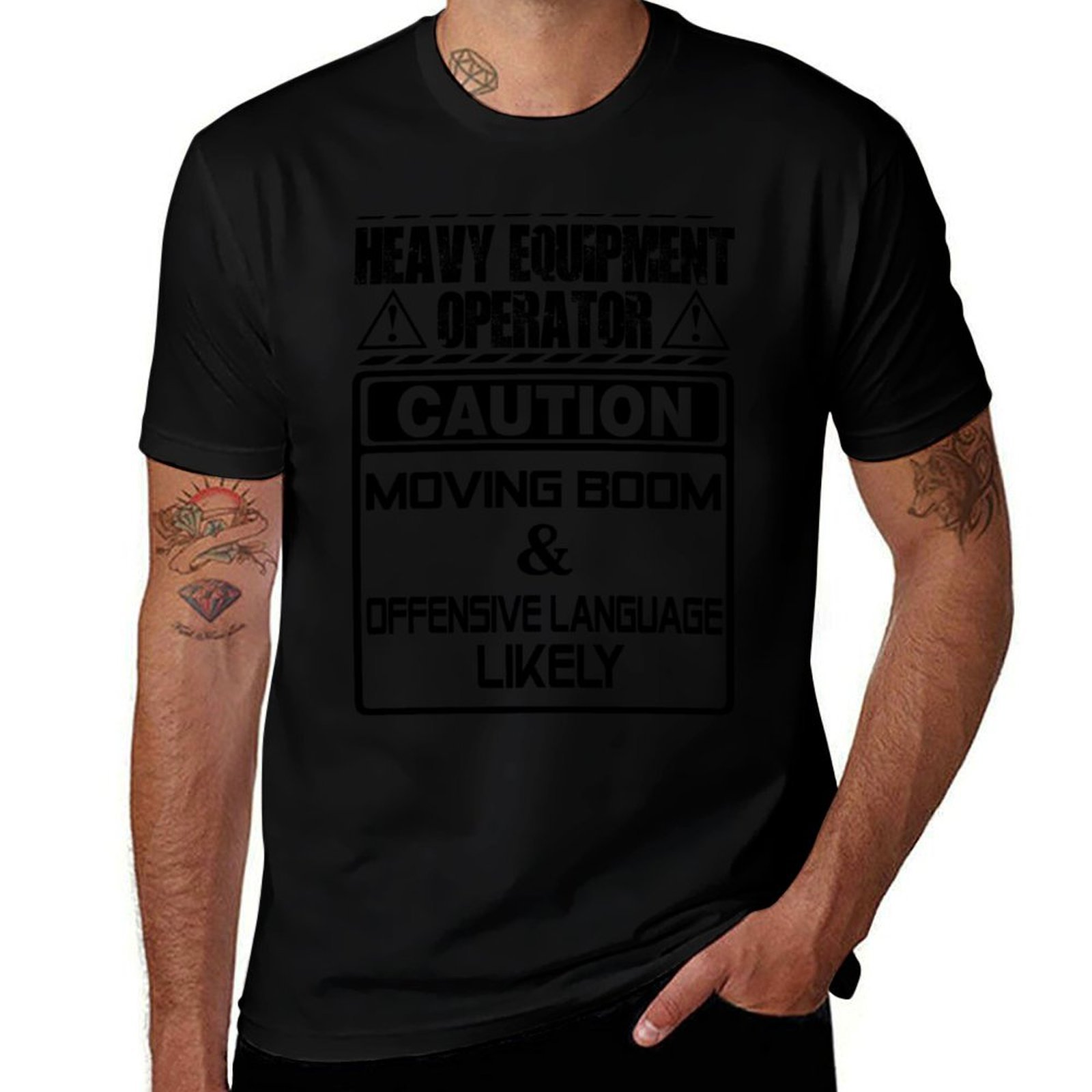 T-shirt décontracté avec impri - Heavy Equipment Background avis et prix