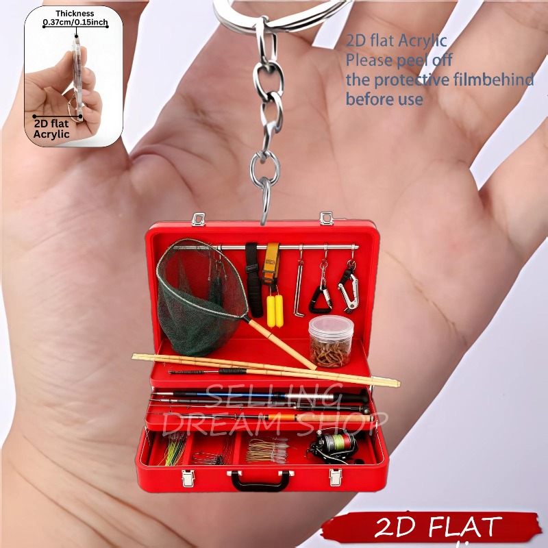 Ensemble d'outils de pêche 2D, - Heavy Equipment Keychain avis et prix