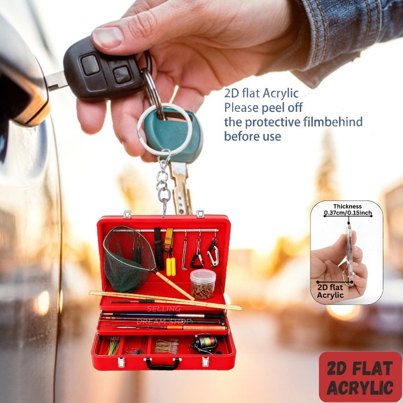 Ensemble d'outils de pêche 2D, - Heavy Equipment Keychain avis et prix